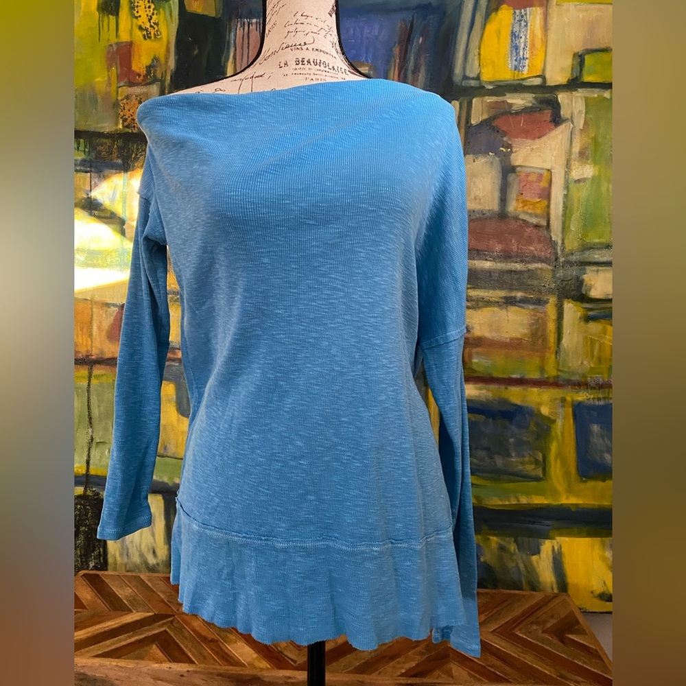 NWOT Free People We The Free Get Together Long Sleeve Tee blue blue Size XS